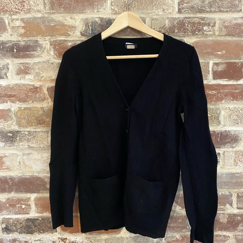 J. Crew Black Cashmere Cardigan